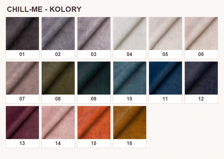 Kolory i numery tkaniny Chill Me RED Meble